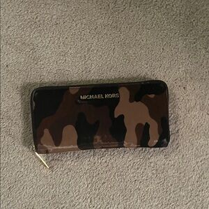 Michael Kors Brown and Black Camouflage Wallet